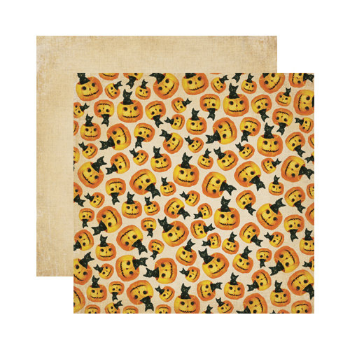Reminisce - Halloween Collection - 12 x 12 Double Sided Paper - Halloween Cat