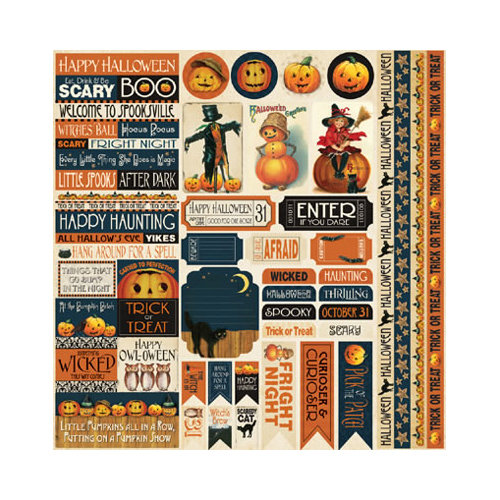 Reminisce - Hallowe'en Collection - 12 x 12 Cardstock Stickers - Variety