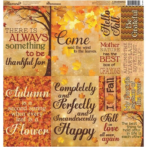Reminisce - Harvest Collection - 12 x 12 Cardstock Stickers - Poster