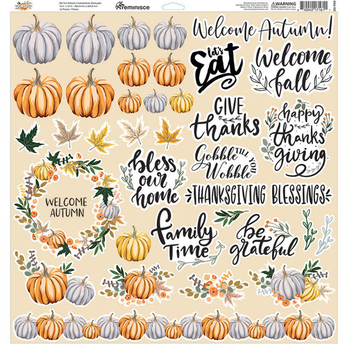 Reminisce - 12 x 12 Cardstock Stickers - Hello Autumn