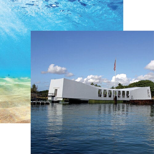 Reminisce - Hawaii Collection - 12 x 12 Double Sided Paper - USS Arizona Memorial