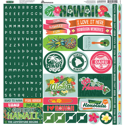 Reminisce - Hawaii Collection - 12 x 12 Cardstock Stickers - Alpha Combo