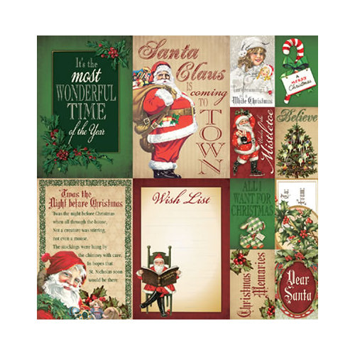 Reminisce - Here Comes Santa Collection - Christmas - 12 x 12 Cardstock Stickers - Poster