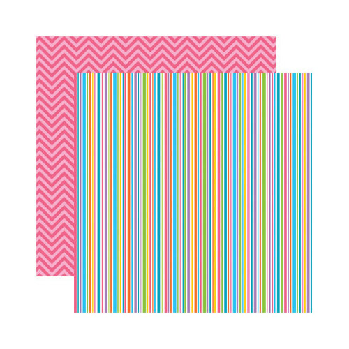 Reminisce - Happy Easter Collection - 12 x 12 Double Sided Paper - Easter Stripe