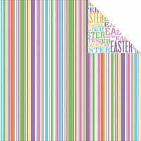 Reminisce - Happy Easter Collection - 12 x 12 Double Sided Paper - Easter Stripe