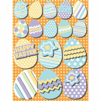 Reminisce - Happy Easter Collection - 3 Dimensional Glitter Stickers - Easter Eggs