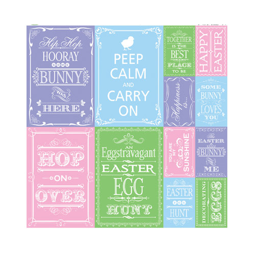 Reminisce - Happy Easter Collection - 12 x 12 Cardstock Stickers - Quote
