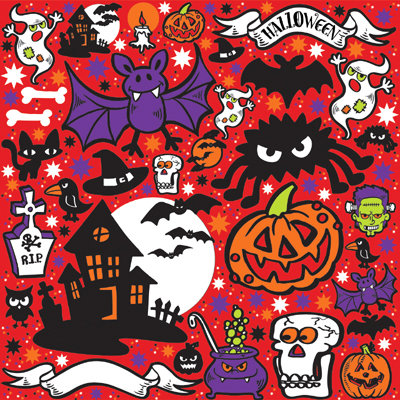 Reminisce - Halloween Party Collection - 12 x 12 Cardstock Stickers - Icons - Red