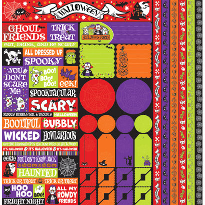 Reminisce - Halloween Party Collection - 12 x 12 Cardstock Stickers - Multi