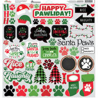 Reminisce - Happy Pawlidays Collection - Christmas - 12 x 12 Elements Sticker