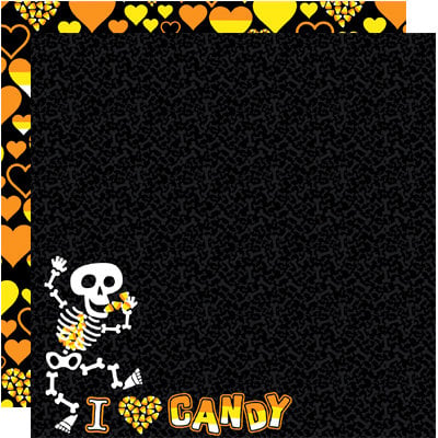 Reminisce - I Heart Candy Collection - Halloween - 12 x 12 Double Sided Paper - I Heart Candy