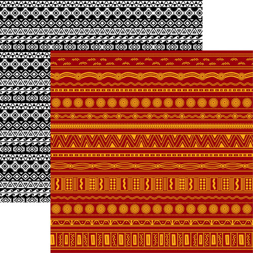 Reminisce - Island Princess Collection - 12 x 12 Double Sided Paper - Tribal