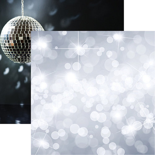 Reminisce - Its Party Time Collection - 12 x 12 Double Sided Paper - Silver Bokeh