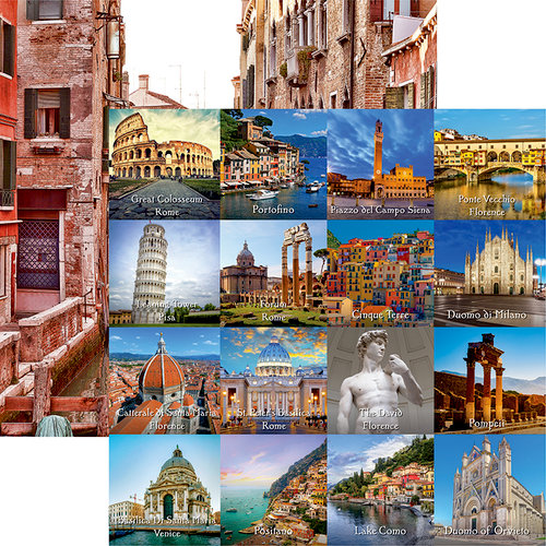 Reminisce - Italy Collection - 12 x 12 Double Sided Paper - Italian Sites