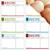 Reminisce - In the Kitchen Collection - 12 x 12 Double Sided Paper - Recipe Cards