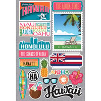 Reminisce - Jetsetters Collection - 3 Dimensional Die Cut Stickers - Hawaii