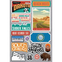 Reminisce - Jetsetters Collection - 3 Dimensional Die Cut Stickers - South Dakota