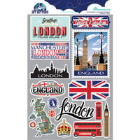 Reminisce - Jetsetters Collection - 3 Dimensional Die Cut Stickers - United Kingdom