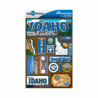 Reminisce - Jetsetters Collection - 3 Dimensional Die Cut Stickers - Idaho