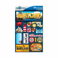 Reminisce - Jetsetters Collection - 3 Dimensional Die Cut Stickers - Maryland