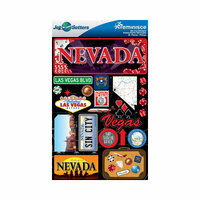 Reminisce - Jetsetters Collection - 3 Dimensional Die Cut Stickers - Nevada