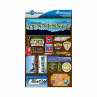 Reminisce - Jetsetters Collection - 3 Dimensional Die Cut Stickers - Tennessee