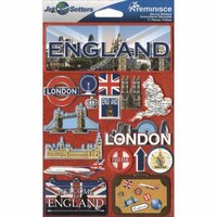 Reminisce - Jetsetters Collection - 3 Dimensional Die Cut Stickers - England