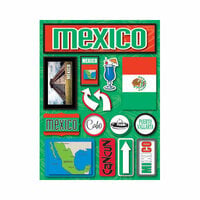 Reminisce - Jetsetters Collection - 3 Dimensional Die Cut Stickers - Mexico