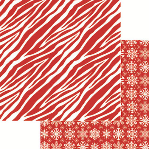 Reminisce - Jungle All the Way Collection - Christmas - 12 x 12 Double Sided Paper - Zebra Red