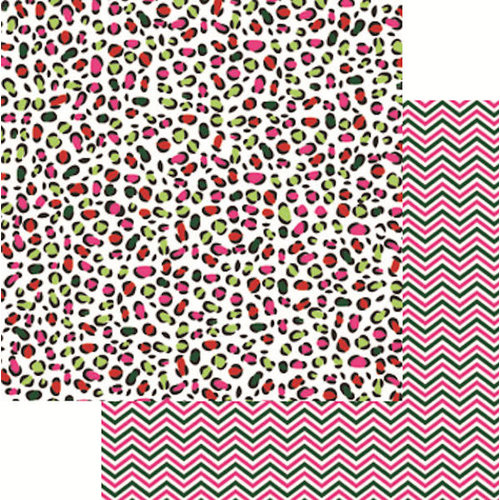 Reminisce - Jungle All the Way Collection - Christmas - 12 x 12 Double Sided Paper - Multicolored Leopard