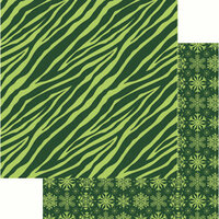 Reminisce - Jungle All the Way Collection - Christmas - 12 x 12 Double Sided Paper - Zebra Green