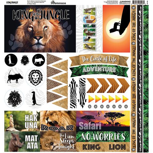Reminisce - King of the Jungle Collection - 12 x 12 Cardstock Sticker Sheet