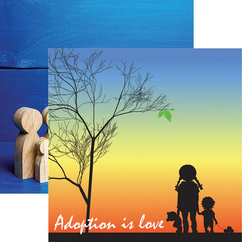 Reminisce - Love Makes A Family Collection - 12 x 12 Double Sided Paper - Adoption Is Love