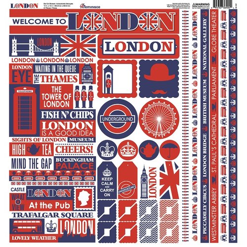 Reminisce - London Collection - 12 x 12 Cardstock Stickers - Multi
