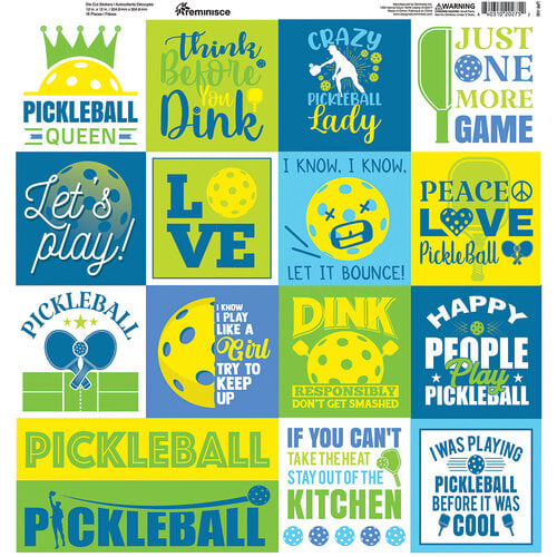 Reminisce - Let's Play Pickleball Collection - 12 x 12 Cardstock Stickers - Elements