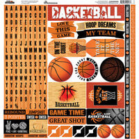 Reminisce - Let's Play Basketball Collection - 12 x 12 Cardstock Stickers - Combo