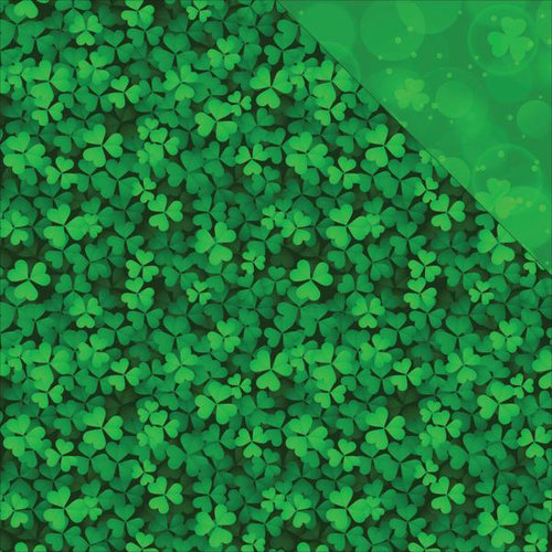 Reminisce - Lucky Collection - 12 x 12 Double Sided Paper - All Over Clover