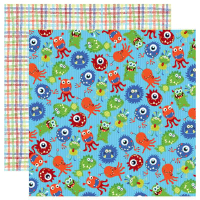 Reminisce - Monsters Collection - 12 x 12 Double Sided Paper - Monster Party