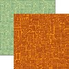 Reminisce - Mexico Collection - 12 x 12 Double Sided Paper - Orange Doodle