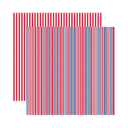 Reminisce - Made in the USA Collection - 12 x 12 Double Sided Paper - Celebration Stripe