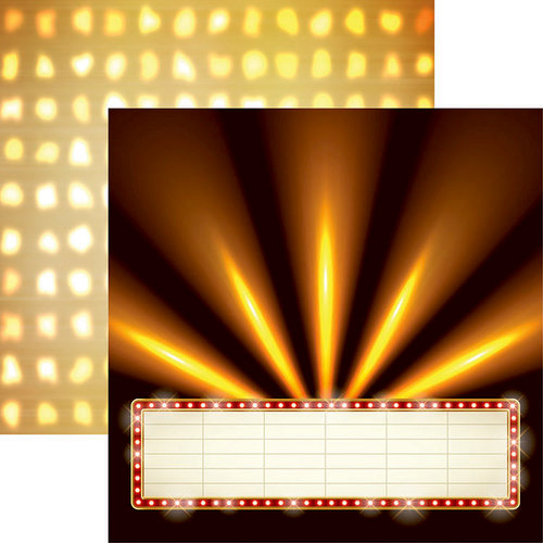Reminisce - Movie Night Collection - 12 x 12 Double Sided Paper - Marquee
