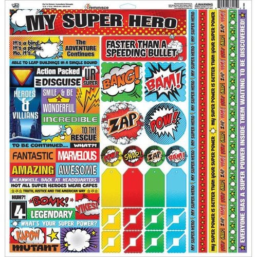 Reminisce - My Super Hero Collection - 12 x 12 Cardstock Stickers - Multi