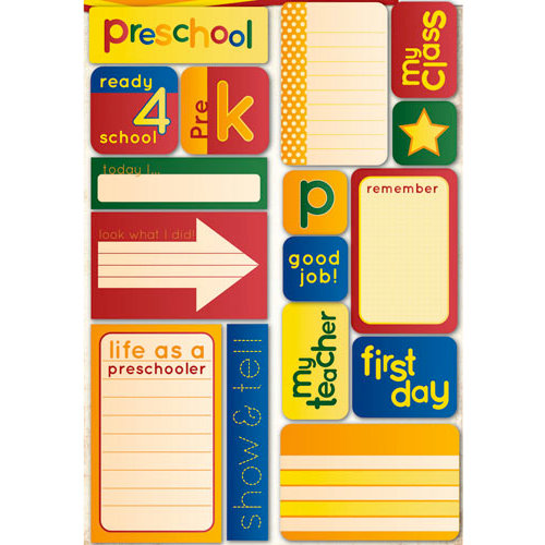 Reminisce - Making the Grade Collection - Die Cut Cardstock Stickers - Preschool Quote