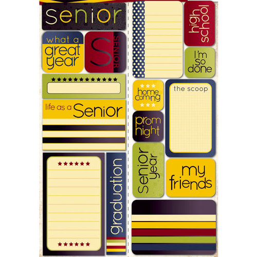 Reminisce - Making the Grade Collection - Die Cut Cardstock Stickers - Senior Quote