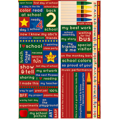 Reminisce - Making the Grade Collection - Die Cut Cardstock Stickers - Elementary Phrase