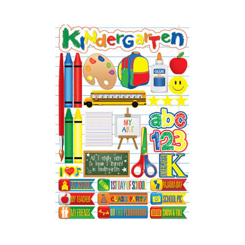 Reminisce - Making the Grade Collection - 3 Dimensional Die Cut Stickers - Kindergarten 2