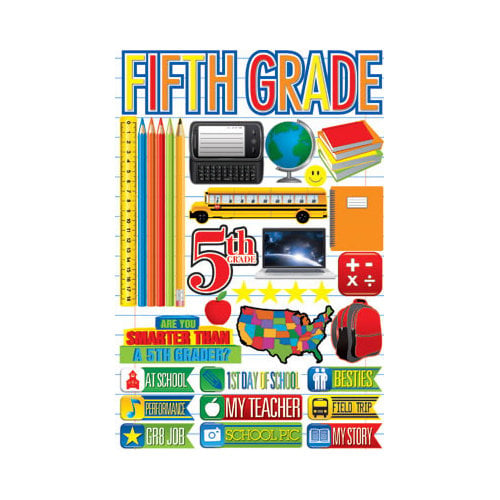 Reminisce - Making the Grade Collection - 3 Dimensional Die Cut Stickers - Fifth Grade 2
