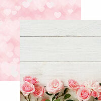 Reminisce - Made With Love Collection - 12 x 12 Double Sided Paper - Pink Roses