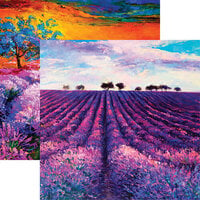 Reminisce - Nature's Reflections Collection - 12 x 12 Double Sided Paper - Purple Fields