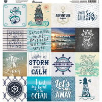Reminisce - Nautical Mood Collection - 12 x 12 Cardstock Stickers - Squares
